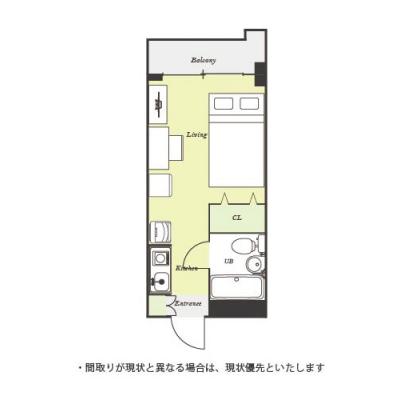 ユニオンマンスリー京成谷津ノルティア１　305　1R・セミダブル☆◆インターネット固定回線（有線・Wi-Fi）無料の部屋◆【禁煙ルーム】1棟18室丸々マンスリー！法人まとめての利用も可♪の物件間取り図