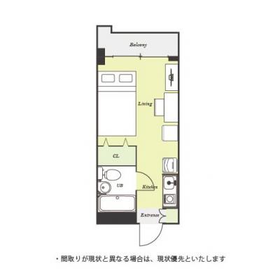 ユニオンマンスリー京成谷津ノルティア１　306　1R・セミダブル☆◆インターネット固定回線（有線・Wi-Fi）無料の部屋◆【禁煙ルーム】1棟18室丸々マンスリー！法人まとめての利用も可♪の物件間取り図