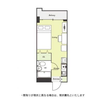 ユニオンマンスリー京成谷津ノルティア１　308　1R・セミダブル☆◆インターネット固定回線（有線・Wi-Fi）無料の部屋◆【禁煙ルーム】1棟18室丸々マンスリー！法人まとめての利用も可♪の間取り図