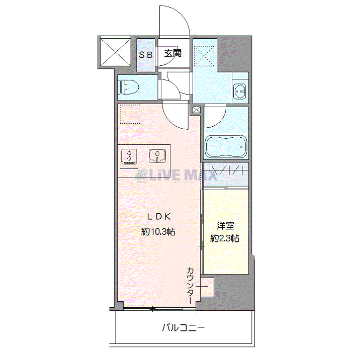 グッドステイ町田EASTシーフォルム※『禁煙ルーム・1LDK・32平米・Wi-Fi無制限・追い焚き機能』【デラックス】の物件間取り図