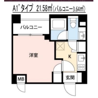 【60日以上の利用でお得🌈】【禁煙🚭/Wi-Fi無料🌐】マイナビSTAYアーバンコア横浜根岸　203の間取り図