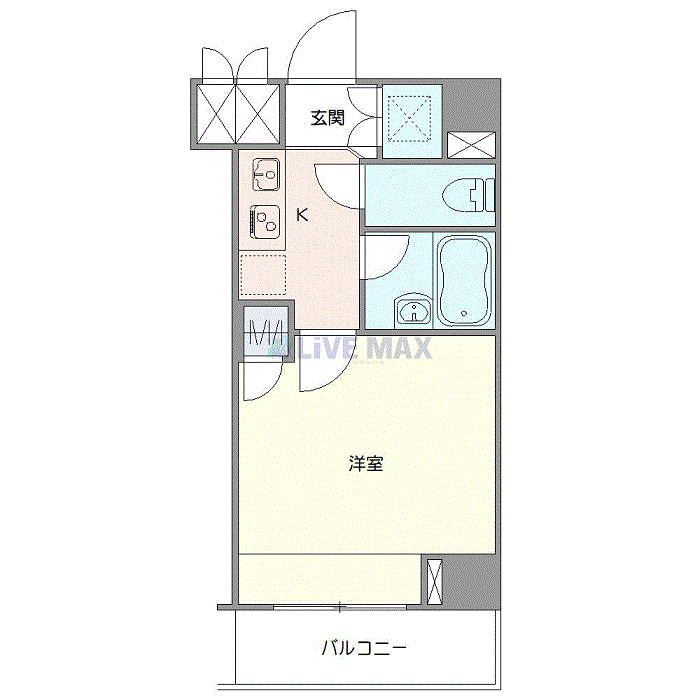 グッドステイ練馬中村橋NORTH弐番館△『禁煙ルーム・浴室乾燥付』【ベーシック】の物件間取り図