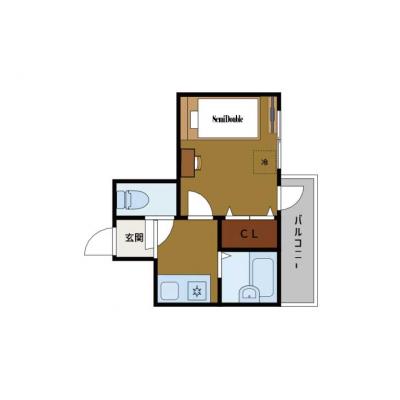 BraTTo浪速ハイツ（Bタイプ）【2月入居可🔥】淡路駅から8分｜家具家電一式｜出張歓迎｜の物件間取り図