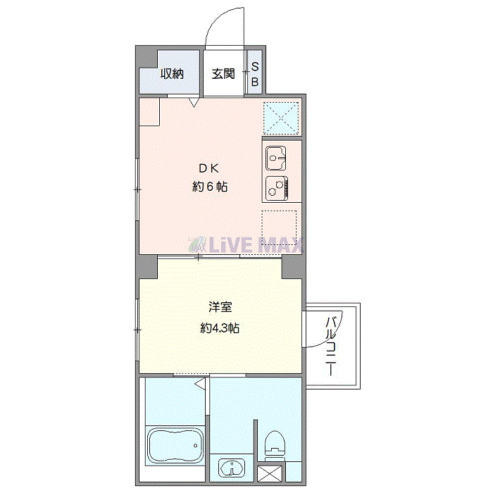 グッドステイ板橋本町WESTウィロー■『禁煙ルーム・1DK・26平米・1名入居限定・追い焚き機能・浴室乾燥付』【ハイクラス】の物件間取り図