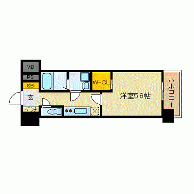 OneLife博多Sスペア【★バストイレ別・独立洗面台！】の物件間取り図