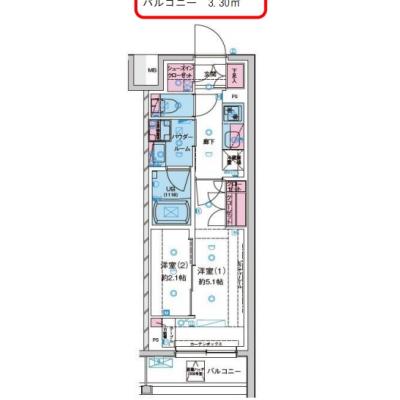 【60日以上の利用でお得🌈】【禁煙🚭/Wi-Fi無料🌐】マイナビSTAY西新井2　308の物件間取り図