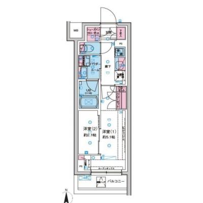 【🌷新生活応援キャンペーン🌷】【禁煙🚭/Wi-Fi無料🌐】マイナビSTAY西新井2　507の間取り図