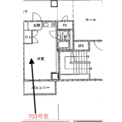 ２月限定キャンペーン！管理費０円！ ２人入居０円！リエス川崎　７０３号室の物件間取り図