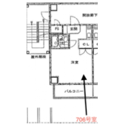 ２月限定キャンペーン！管理費０円！ ２人入居０円！リエス川崎　７０６号室の物件間取り図