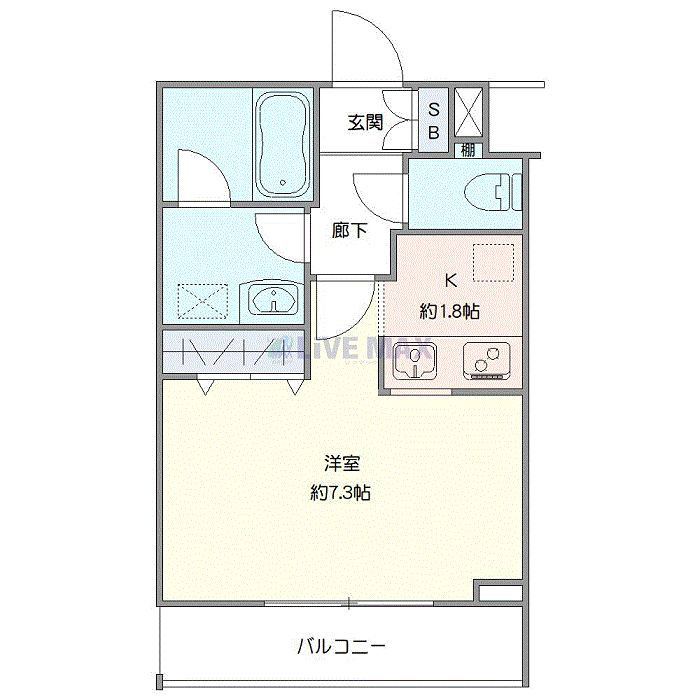 マンスリーリブマックス中野富士見町NORTHⅡ■『禁煙ルーム・25平米・駅5分』【独立洗面・浴室乾燥付】≪エクセレントシリーズ≫の物件間取り図