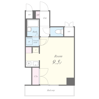 セイワマンスリー花の木【禁煙】【宅配BOX有】【ネット無料】の物件間取り図