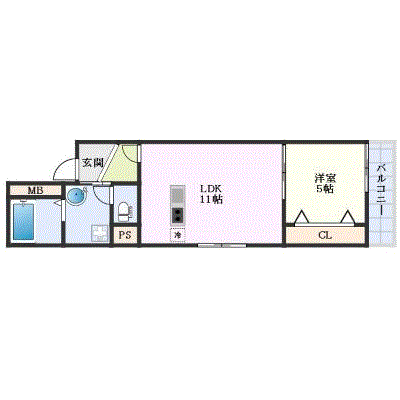 マンスリーリブマックス曽根駅西エルブ★エグゼ【1LDK・設備充実】≪エクセレントシリーズ≫の物件間取り図