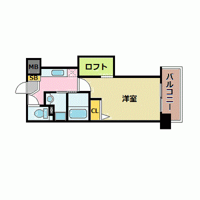 OneLife博多天神アネックス【★バストイレ別、洗浄機付き便座】の物件間取り図