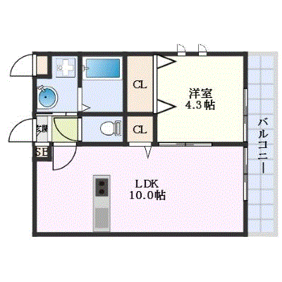 グッドステイ高槻市駅南クラニア■エグゼ【1LDK・設備充実】≪エクセレントシリーズ≫の物件間取り図