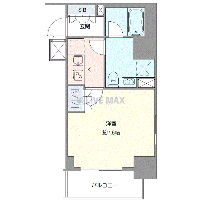 マンスリーリブマックス大森海岸セジョリステイ☆『禁煙ルーム・26平米』【独立洗面・浴室乾燥付】≪エクセレントシリーズ≫の物件間取り図