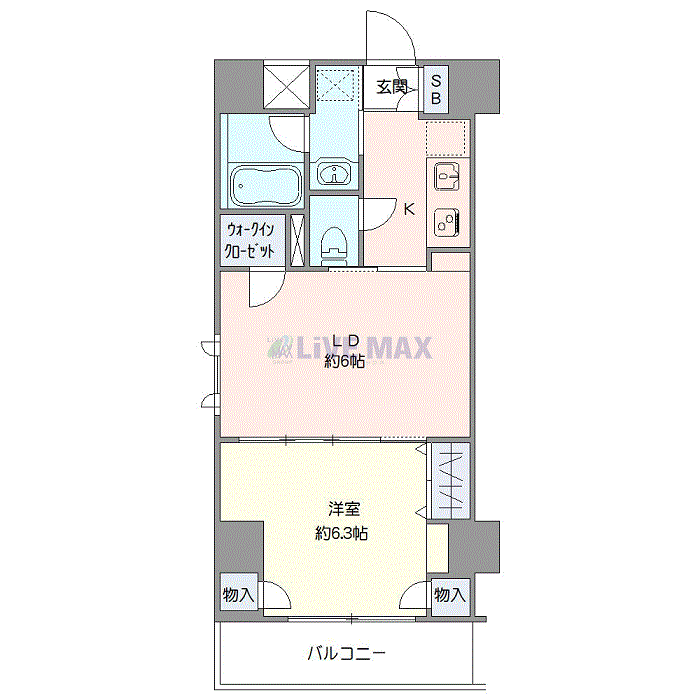 グッドステイつくばEXP浅草WESTデュオステージ☆『禁煙ルーム・1LDK・40平米・追い焚き機能・独立洗面・浴室乾燥付』【ハイクラス】の物件間取り図