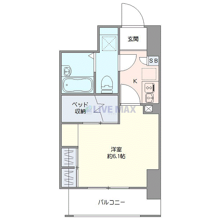 マンスリーリブマックス札幌南すすきのスクエア■『禁煙ルーム・駅5分』【浴室乾燥付】≪スタンダードシリーズ≫の間取り図