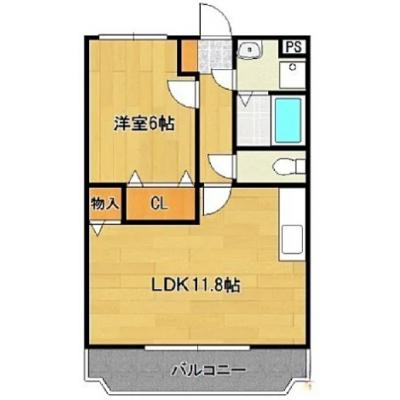 ★広々1LDK／43㎡★敷地内駐車場無料★ネット（wi-fi）無料★GM鳥栖3の物件間取り図