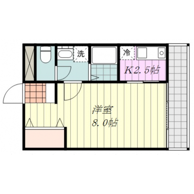 ＳマンスリーJR松山駅南（2-1）【ネット無料・コンビニ、スーパー徒歩圏内・宅配BOX有・JR松山駅徒歩6分】の間取り図