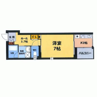 OneLife美栄橋コート【★Wi-Fi無料・バストイレ別・独立洗面】の間取り図