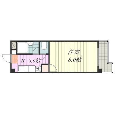 Ｓマンスリー美沢Ⅱ（3-6）【駐車場有・ネット無料・ホームセンター、コンビニ隣接】の間取り図