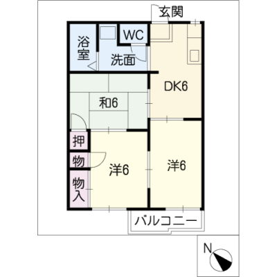 アルDEスリー小牧インター　C103の物件間取り図