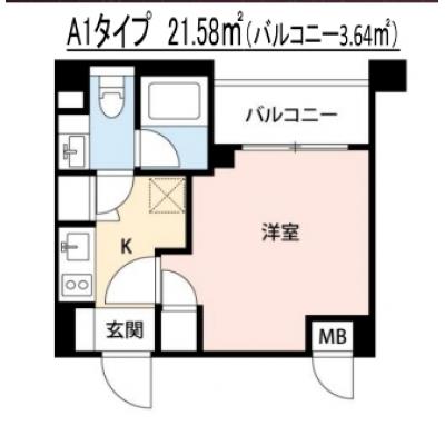 【🎉初期費用オフ｜お得なキャンペーン】【禁煙🚭/Wi-Fi無料🌐】マイナビSTAYアーバンコア横浜根岸　404の物件間取り図