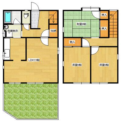 メゾン・ブランシェ　C-1（希少！２階建てファミリータイプ・駐車場１台付き）の間取り図