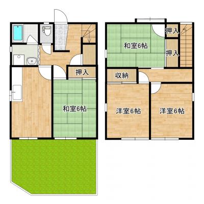 メゾン・ブランシェ　B-1（希少！２階建てファミリータイプ・駐車場１台付き）の間取り図