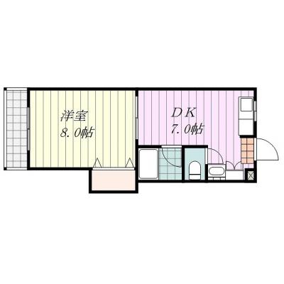 Ｓマンスリー南斎院（2-2）【駐車場確保・ネット無料・30平米・宅配BOX有】の間取り図
