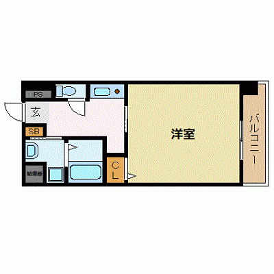 OneLife那覇国際通アクシス【★バストイレ別・独立洗面台★オートロック付】の間取り図