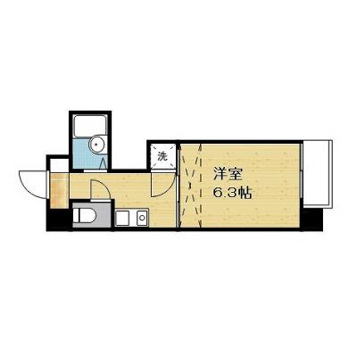 Sマンスリー松山市駅東（6-5）【ネット無料・築浅・オートロック・近隣コインパーキング多数】の間取り図