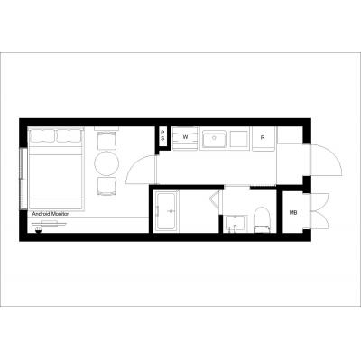 京急蒲田駅から徒歩4分/家具・家電完備/2024年築/Ferio蒲田III 204の物件間取り図