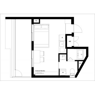 京急蒲田駅から徒歩4分/家具・家電完備/2024年築/Ferio蒲田III 404の間取り図