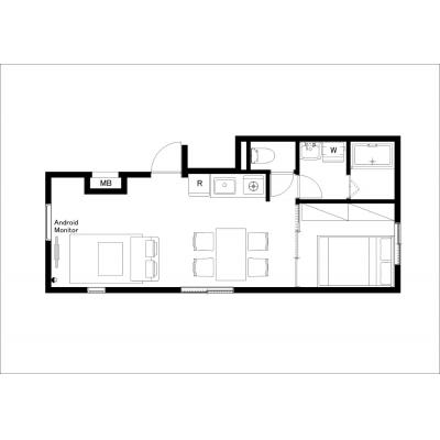 駅から徒歩3分！／オシャレなデザイナーズ／家具家電・備品完備／LUXE南青山 201の間取り図