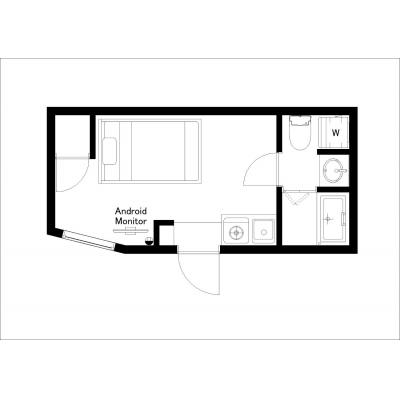 最寄り駅から徒歩8分／新宿まですぐ/家具家電・備品完備／メゾネット／LaVie初台 203の間取り図