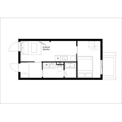早稲田駅から徒歩6分/家具・家電付き/CH RESIDENCE 早稲田鶴巻町 201の物件間取り図
