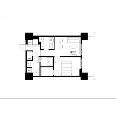 2024年築！/家具・家電完備/HARUMI　FLAG　PORT　VILLAGE　D棟　1012の間取り図