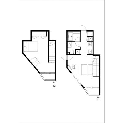 東新宿駅から徒歩6分/新宿駅近くの綺麗なお部屋/家具・家電完備/ルクレ東新宿 103の間取り図
