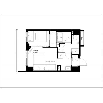 浅草駅から徒歩9分/大きな窓のある明るいお部屋/ディアレイシャス本所吾妻橋II 602の間取り図