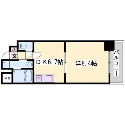 🌈新規オープン賃料半額🌈【プライベート空間重視の方に】姫路市北条　1DK　駐輪場１台込　静かな環境◎Wi-Fi無料・宅配BOX・独立洗面台完備の快適滞在【M071】　の間取り図