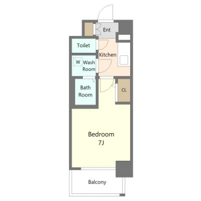🍀賃料60％割引実施中📢　5月の入居もお申込み受付開始🎏【設備充実☘ネット無制限📱】　エスプレイス江坂レジデンス 🚭　［No.1610170］の間取り図