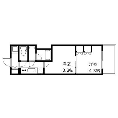 OneLife世田谷桜【▼Wi-Fi無制限・バストイレ別・浴室乾燥機付】の間取り図