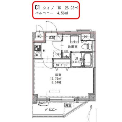 【🎉初期費用オフ｜お得なキャンペーン】【禁煙🚭/Wi-Fi無料🌐】マイナビSTAY六町　401の物件間取り図