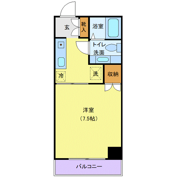 マンスリーリブマックス新潟・柏崎WESTビル※『禁煙ルーム・28平米・駐車場有』【独立洗面】≪スタンダードシリーズ≫の物件間取り図