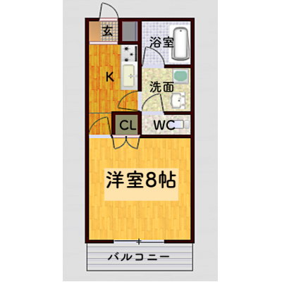 徳島市西新浜町マンスリーマンションの物件間取り図