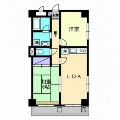 【Alphabed30高知北新田町（2LDKタイプ）】駐車場１台OK、無料Wi-Fiあり、４人入居可能の物件間取り図