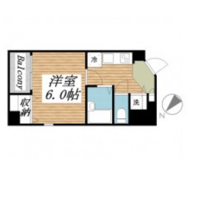 【🎉初期費用オフ｜お得なキャンペーン】【禁煙🚭】マイナビSTAYミライエ日本橋箱崎ガーデンタウン　501の間取り図