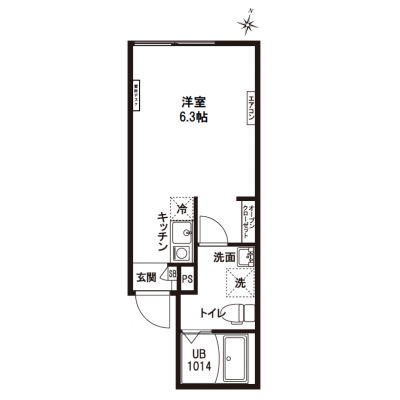 【60日以上の利用でお得🌈】【禁煙🚭/Wi-Fi無料🌐】マイナビSTAY王子神谷リバーサイド　402の間取り図