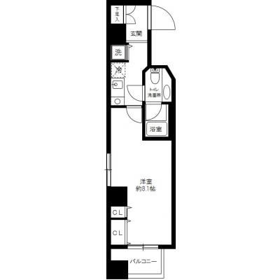 マンスリーステージ市ヶ谷の物件間取り図
